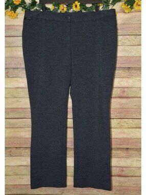 Alfani Pants Women 18 Charcoal Gray Curvy Fit Dress Trouser Straight Leg Career